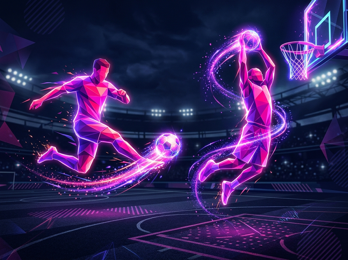 Team Sports Football and Basketball Action
